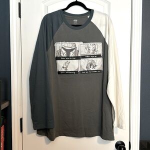 Disney parks Mandalorian Star Wars baseball sleeve top l